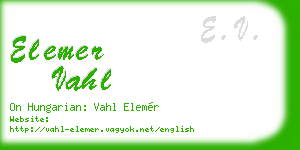 elemer vahl business card